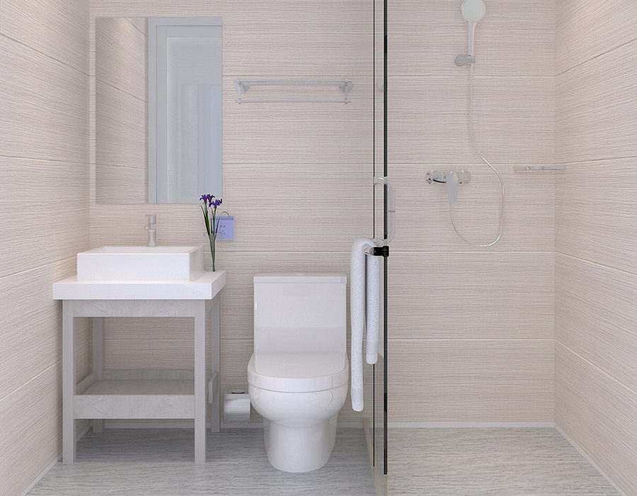 Modulaire badkamer met volledige paneelconstructie voor snelle installatie