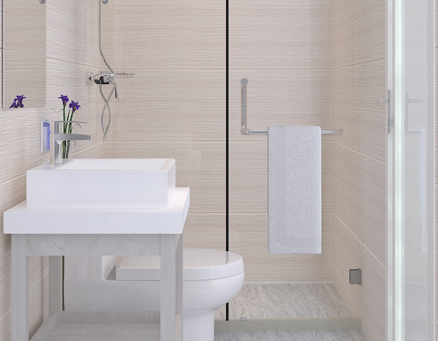 Modulaire badkamer met volledige paneelconstructie voor snelle installatie