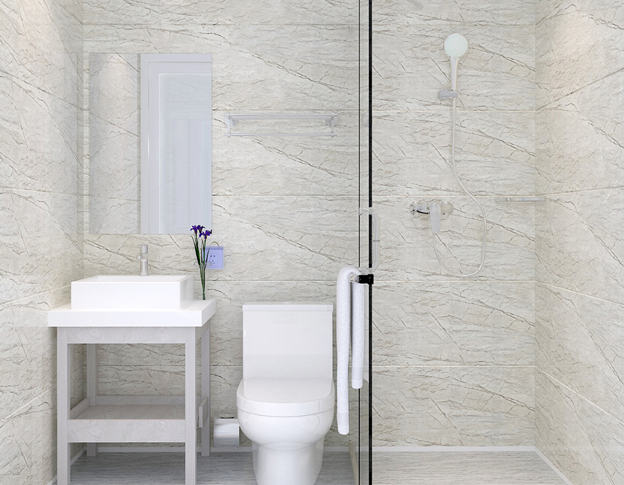 Modulaire badkamer met volledige paneelconstructie voor snelle installatie