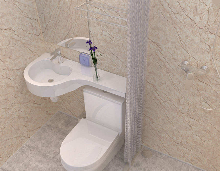 Modulaire badkamer met volledig paneel uit PEC-harsvezel