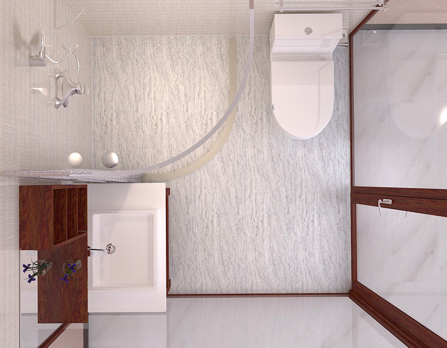 PEC Resin Fiber & RTM Base appartement modulaire badkamer met glazen wanden