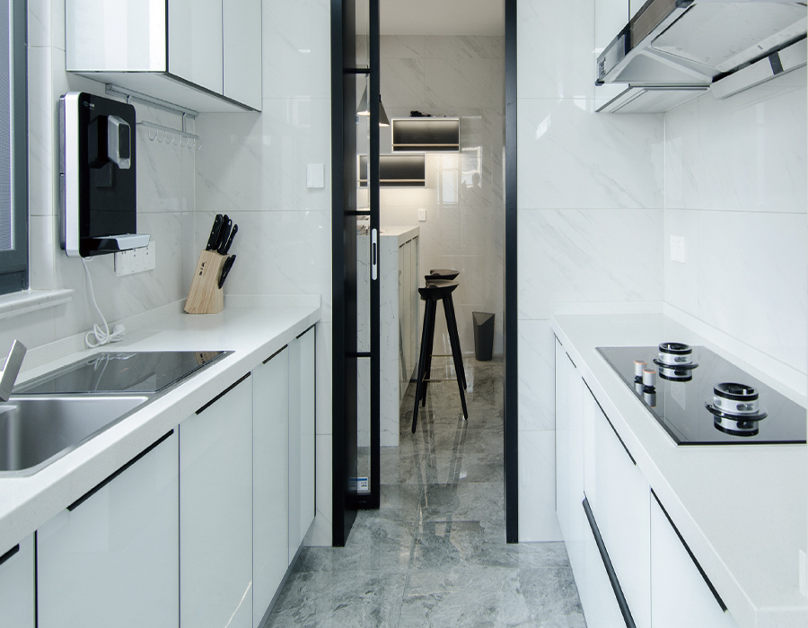 Prefab modulaire keukenunits met keramische tegels