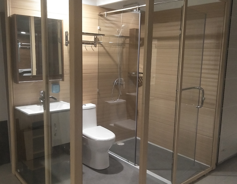 Buitenmuurglasmontage badkamer