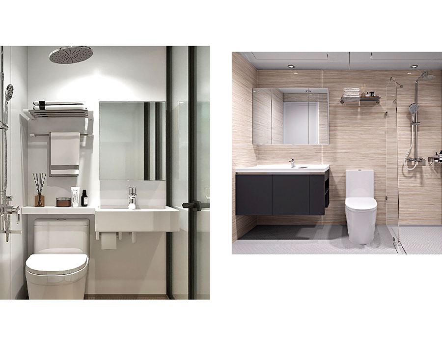 Enkele kleur veelkleurig SMC alles-in-één prefab badkamer